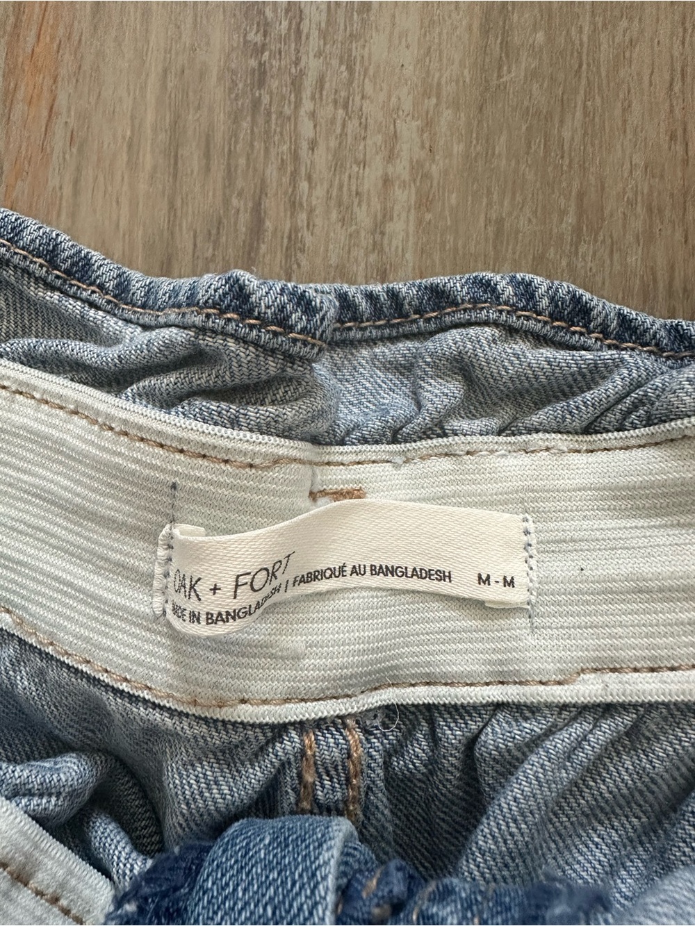 OAK + FORT Denim Tie Waist Shorts - Picture 2 of 4